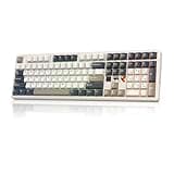 EPOMAKER X Aula F108 PRO V2 Wireless Gaming Keyboard with 10000mAh Battery, Dot-Matrix Display, RGB Backlit, Full Size Mechanical Keyboard for Mac/PC/Android (Retro White, Reaper)