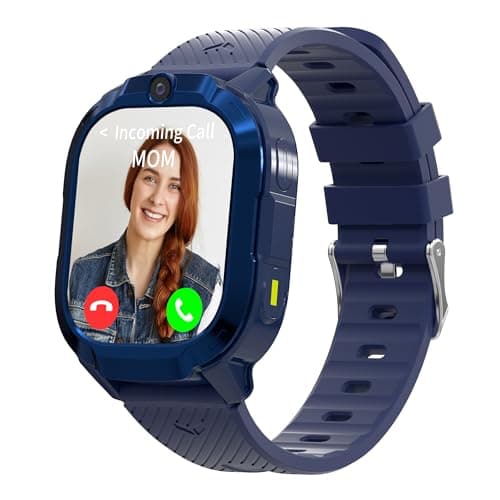 4G Kids Smart Watch with GPS Tracker & Phone Call for Age 5-12,Tracking Smartwatch with SOS Calling, School Mode, Parental Controls, Video Call Voice Chat Camera Alarm Clock Flashlight Birthday Gifts
