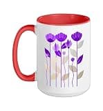 Purple Tulip Shades Purple Graphic Ceramic Mug, Red/White, 15oz