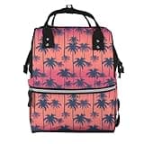 Fuzquwu Sunset Palm Tree (2) Print Diaper Bag Backpack,Travel Daypack For Mom Dad,Diaper Tote Backpack