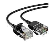 BSUHGIFNU Ultra Slim Cat 6 Ethernet Cable, Flexible Rj45 Cat 6a LAN Cord, 10Gbps 550MHz Cat6 Network Cable for Pc, Router, Black