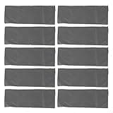 LEEZAD 10Pcs Sand Bags, 9.8 X 27.6in Reusable Rain Proof 420D Polyester Heavy Duty Sandbags, Flood Water Barrier with Elastic Band for Garage Basement (Gray)
