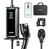 AIXINE Level 2 EV Charger(WiFi APP/Plug-Charge),J1772 32A with 25FT Extension Cord Cable,Waterproof Indoor/Outdoor,Portable EV Charger 240V NEMA 14-50 Plug for All SAE J1772,ETL,FCC,UL Certified