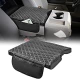 JOYTUTUS Center Console Cover Compatible with 2015-2026 Ford F150, 2017-2026 F250 F350 F450 with 40/20/40 Jump Seat, Leather Armrest Cover Center Console Cushion with Side Pockets (Jump Seat Only)