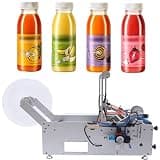 POIOKLJRE Semi-Automatic Round Bottle Labeling Machine, 110V 20-40 Pcs/Min