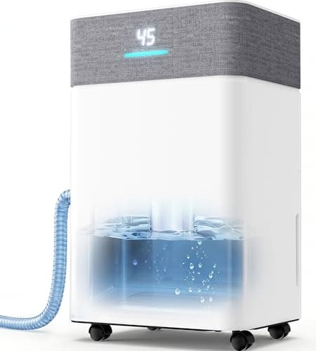 AKIRES 55Pint Dehumidifier for 4000Sq.Ft, Wi-Fi Enabled, Smart Dehumidifier with Drain Hose, 1.15Gal Removable Tank, LED Display, 24H Timer & Child Lock, Dehumidifier for Basement,Bedroom(Pearl White)
