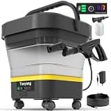 Portable Cordless Cleaner with Tank: Foldable Electric Cleaning Tool, 3.4 Gal Tank, Multi-Level Adjustable Spray, 360° Rotating Nozzle, Compact for Car, Garden, Patio, Camping