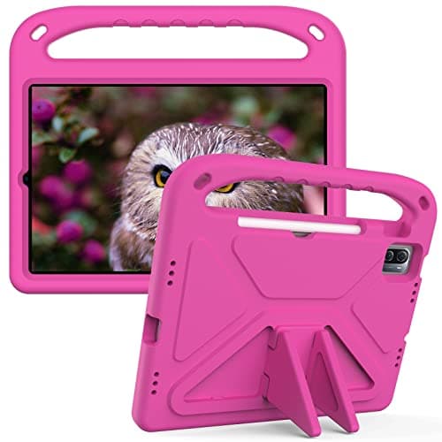 FXYJBNJKLV Kids Case for Xiaomi Pad 5,Light Weight Shock Proof Handle Stand Friendly Protective Cover(Rose RED)