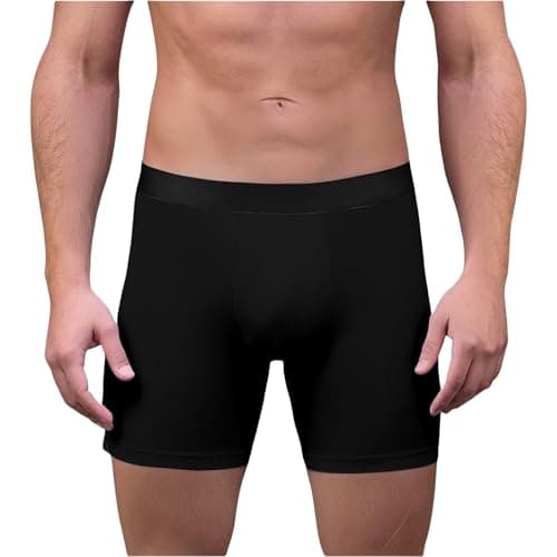 CHXLQQX Mens Anti Chafing Pouch Performance Boxer Briefs Sport Underwear Soft Breathable Stretch Long Leg Boxer Briefs Black