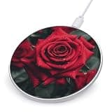 Red Rose Wireless Charger, Fast Charging Pad