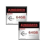 KINGDATA CFast 2.0 64GB 2PACK Memory Card High-Speed for 4K Video & HD Recording Compatible with Professional Cameras
