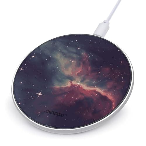 Star Field in Deep Space Wireless Charger 10W Fast Charging Pad Anti-Slip Qi Certified Wireless Charging Pad Charging Station Portable Phone Charger for All Wireless Charging Smartphone
