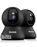 blurams 5G Indoor Cameras for Home Security, 2K Pet Camera with Phone App, 360° PTZ Home Cam w/Dual-Band WiFi6, 2-Way Talk, Free Human/Sound Detection, Motion Tracking, Night Vision, Works with Alexa