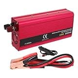 JEWEDECO 2000w Car Power Inverter Dc 12v to 110v Ac Converter with Dual USB Ports, Aluminum-Magnesium Alloy, Intelligent Digital Display for Computer and Tv Use