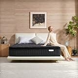Curelia Queen Mattress, 12 Inch Hybrid Queen Size Mattress with Pocketed Springs and Comfort Foam, Pillow Top Mattress in a Box, Motion Isolation, Pressure Relief, Medium Firm Feel, CertiPUR-US