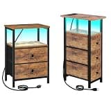 LOAKEKEL Night Stand with Charging Station