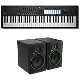 Novation Launchkey 61 MK4 Semi-Weighted MIDI Keyboard Controller Bundle with Mackie CR8BT 8-Inch Bluetooth Powered Studio Monitors — 140W Recording Kit for Music Production, Beat Making, Songwriting