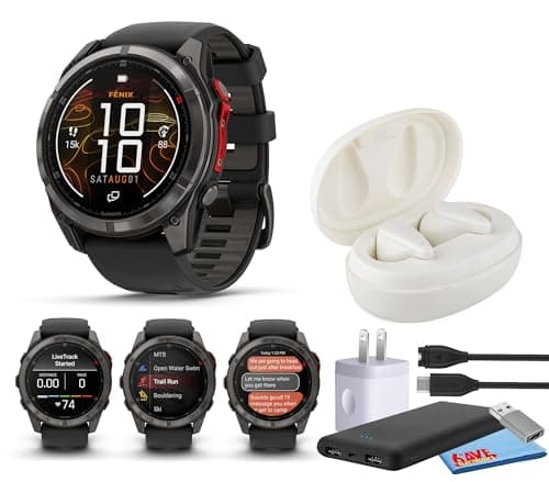 Garmin Fenix 8 Pro 51mm MicroLED Display Premium Multisport GPS Smartwatch, Sapphire Titanium, Advanced Mapping, inReach Technology, LTE Messaging, Built-in Flashlight Bundle