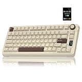 AULA S75 PRO Wireless Mechanical Keyboard with Screen&Knob, 75% Hot Swappable Gaming Keyboard with Pre-lubed Switches, RGB Backlit, PBT Keycaps, Creamy Sounding Computer Keyboards