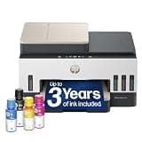 HP Smart Tank 7603 Wireless All-in-One Ink Tank Printer, Scanner, Copier with up to 3 Years of Ink Included, Best-for-Home Office, Cartridge-Free Refillable, AI-Capable (9B5D1A)
