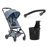 Joolz Dot Travel Stroller Bundle with Bumper Bar & Cup Holder – Ultra Lightweight Compact Fold Stroller, Airplane Compatible, UPF 50+ Canopy, 5-Point Harness, Includes Safety Bar & Drink Holder – Blue