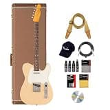 Fender American Vintage II 1963 Telecaster - Vintage Blonde Bundle with Case, Hat, Strap, Instrument Cable, Guitar Cleaning Kit, and Austin Bazaar Instructional DVD