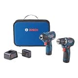 Bosch GXL12V-220B22 12V Max 2-Tool Combo Kit with 3/8 In. Drill/Driver, 1/4 In. Hex Impact Driver and (2) 2.0 Ah Batteries