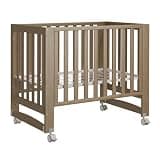 MAMAZING EvoNest Convertible Baby Mini Crib with Wheels, GREENGUARD Gold Certified, 4 Adjustable Mattress Heights, 100% New Zealand Pine Wood, Portable Woodern Crib for Small Spaces, Walnut Brown