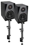 Rockville APM6B V2 Bundle: Pair 6.5-in 400W Peak/100W RMS Active Powered Studio Monitor Speakers-Black, Pair of DMS75 Studio Monitor Speaker Stands, 2-Items