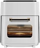 15L Touchscreen Air Fryer, 110V US Plug, Multi-Function Electric Cooker & Oven, Anti-Dry Burn Safety, Surround Heating, for 4–5 People, 1300W–1400W – Black/White/Green (15L White, US 110V)