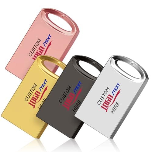 Custom USB Flash Drive, 50 Pack Personalized Mini Metal Pen Drive USB 2.0 Memory Stick Thumb Drive, Ideal for Business, Education, Corporations, Photography & Music Studios (256 MB,Without Box)