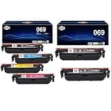 069 MF753Cdw 6 Pack Toner Cartridge Set Replacement for Canon 069 Toner Cartridge for Canon Color MF753Cdw, MF751Cdw LBP674Cdw Printers | (3-Black,1-Cyan,1-Magenta,1-Yellow)