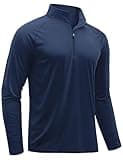 TACVASEN Sun Shirts for Men Long Sleeve UV Protection 1/4 Zip Rash Guard Shirts Golf Shirts Quick Dry Workout T-Shirts Navy XL