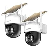aosu Solar Camera Outdoor Wireless - 100% Wire-Free Outdoor Security Camera Wireless with Fixed Solar Panel,360° Panoramic View, Human Auto Tracking, 2K Color Night Vision