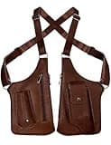 ECGER Large Double Shoulder Armpit Bag - Underarm Holster for Men, Anti-Theft Concealed Crossbody Wallet|phone Pouch for Outdoor Travel Cycling Work, Premium PU Leather (Brown Armpit Bag)
