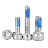 SS304 Stainless Steel Hex Socket Bolts Cap Head with Blue Patch Lock Screw M1.6-M6 (500,M2 x 8mm)