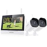 ANNKE 3MP Wireless Security Camera CCTV System with 7" LCD Monitor, 4CH WiFi Surveillance IPS Touch Screen with 2Pcs 3MP Outdoor IP Cameras, 100ft Night Vision, 2-Way Audio, IP66, Motion Detection