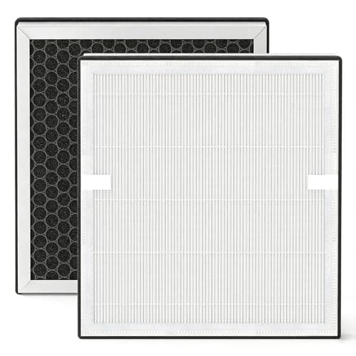 2 Pack Replacement Filters Compatible with EOEBOT Ganymede Air Purifiers, 3-Stage Filtration System with HEPA Layer, Activated Carbon Layer and Washable Pre-Filter