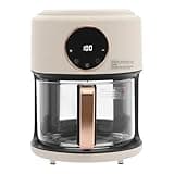 Air Fryer 4.2L/4.44QT, 1200W Glass Visible Basket, Digital Touchscreen, 8 Preset Cooking Modes, Oil-Free, 360° View, Dishwasher Safe, 110V Countertop Air Fryer for Healthy Cooking, Home Kitchen, Famil