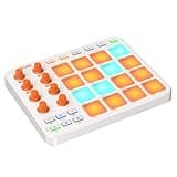 WORALL JP-1 MIDI Pad Controller with Wireless Connection, 16 RGB Beat Pads for Music Production, Portable Beat Maker for Beginners, Finger Drumming, Sampling, Looping on Laptop, Tablet, Phone,white