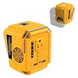 260W Portable Inverter Compatible with DeWalt 20V MAX Battery, 110V AC Outlet & Dual USB/Type-C Ports, Power Supply Adapter Station for Outdoor (Battery Not Included)