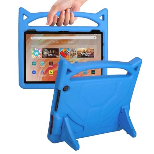 All-New 10 Tablet Case(13th/11th Generation,2023/2021 Release)-SHREBORN Lightweight Shockproof Case with Cute Cat Handle Stand,NOT Fit Pad Samsung 10in Tablet-Blue