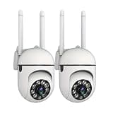 PHANSATIM 2PCS 5MP Indoor Security Cameras,Smart Siren,2.4GHz WiFi Wireless Home Cameras.Include Motion Detection,360° pan-tilt Panoramic View,Full-Color Night Vision and Two-Way Call.Powered by USB