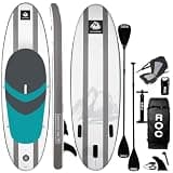 Roc Inflatable Stand Up Paddle Board with Premium SUP Paddle Board Accessories, Wide Stable Design, Non-Slip Comfort Deck for Youth & Adults (Ocean W/Kayak Seat)