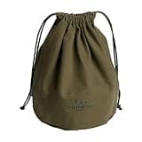 kowaku Drawstring Bag Canvas Organizer with Interior Pocket Portable Lightweight Travel Pouch Cookware Carrier Suitable for Backpacking Beach, Green Large