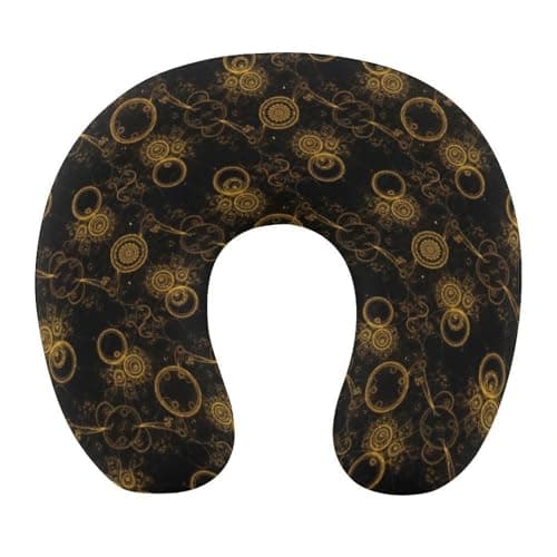 HEBVASS Soft Polyester Travel Neck Pillow, Tie Dye U-Shaped, Cervical Support Compact for Bus Airplane Rest, Machine Washable Breathable Design