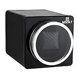 MOZSLY Watch Winder for Single Automatic Watches with Quiet Motor 12 Rotation Mode Setting Leather Black