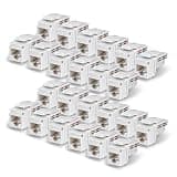 StarTech Cat6 Keystone Jack, 24-Pack RJ45 Ethernet Keystone Jacks, UTP Cat6 Wall Jack, 90-Degree 110 Punch Down, White
