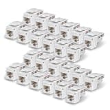 StarTech Cat6 Keystone Jack, 24-Pack RJ45 Ethernet Keystone Jacks, UTP Cat6 Wall Jack, 90-Degree 110 Punch Down, White