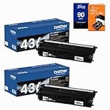 Brother Genuine TN436BK 2-Pack Black High Yield Toner Cartridge, Up to 6,500 Pages Each, for HL-L8360CDW, MFC-L8900CDW, HL-L9310CDW, MFC-L9570CDW, Bundle with Deco Essentials Printer eBook